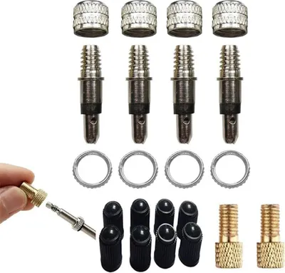 Produktbild von 22-Teiliges Fahrradventil Reparaturset in Silber, 24mm x 10mm x 9mm