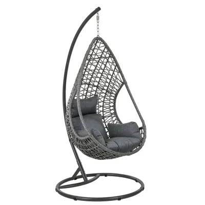 Produktbild von greemotion Hängesessel Kuba mit Gestell schwarz für Indoor Outdoor mit Kissen