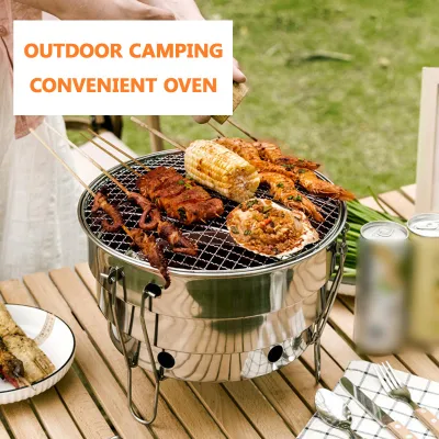 Zdjęcie produktu dla Przenośny, składany grill węglowy ze stali nierdzewnej – grill kempingowy do gotowania na świeżym powietrzu, na tarasie lub w ogrodzie – model CW305 28