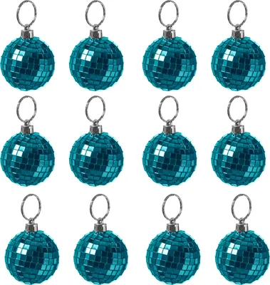 Produktbild von Spiegelkugel 5cm - Discokugel - Echtglas - 5x5mm Spiegel - DEKO Serie - blau - 12er Set