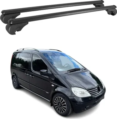 Image de Barres de toit Transversales pour Mercedes Vaneo 2002-2005 Aluminium Noir