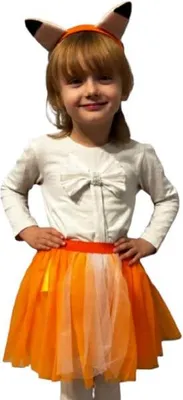 Produktbild von Fuchs Kinderkostüm-Set aus Tüll mit Stirnband und Ohren, Einheitsgröße