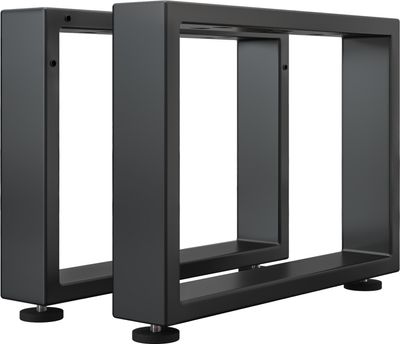 MORENA | Lounge Tisch Kufen | Schwarz | Füße: 8x8cm | B68xH36cm | U Tischgestell, Tischkufen Schwarz