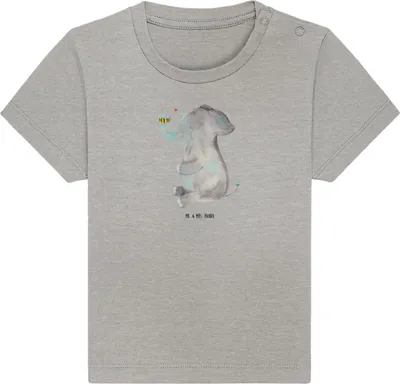 Produktbild von Mr. & Mrs. Panda Babyshirt Elefant Biene 24. - 36. Monat - Heather Grey - Geschenk, Liebe,  T-Shirt, Liebesspruch, Lustige Sprüche, Heiratsantrag, Baby Shirt, Kinder