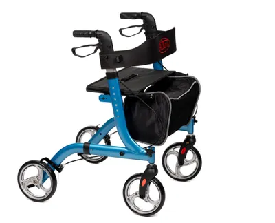 Image de Déambulateur Aluminium Antar AT51046 – Accessoires inclus: Sac, dossier, porte-canne