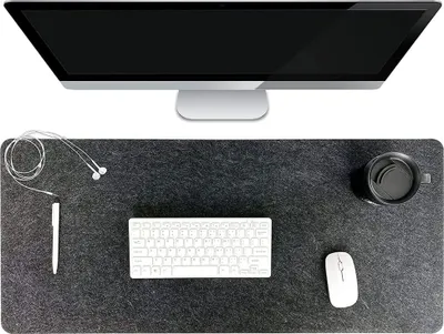 Produktbild von Große Filz-Bürounterlage - Antirutsch-Büromatte für Tastatur und Maus (90 x 40 cm, dunkelgrau)