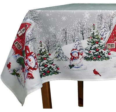 Produktbild von Tischdecke JUNA Schneemänner Weihnachten Polyester 130 x 170 cm