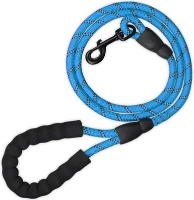 Image de Laisse pour chien rembourrée bleue 150 cm