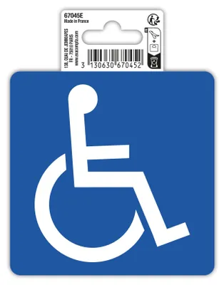 Produktbild von Exacompta 67045E Barrierefreier Zugang Klebeschild 10x10cm Blau aus UV-beständigem PVC Hinweisschild Schilder Warnhinweis Sticker Aufkleber Türschild