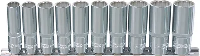 Image de KS TOOLS 1/4" CHROMEplus Jeu de douilles 12 pans longues 10 pcs. 4-13 mm - 918.0630