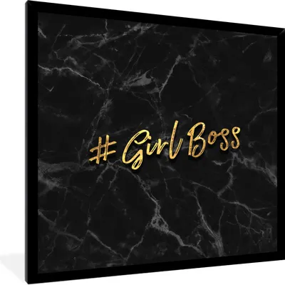 Produktbild von MuchoWow® Gerahmtes Poster Zitate - Mädchen - Gold - Marmor 40x40 cm - Poster mit Schwarzem Bilderrahmen Wandposter Rahmen Foto Bilder - Mit Rahmen - Wanddekoration Schlafzimmer
