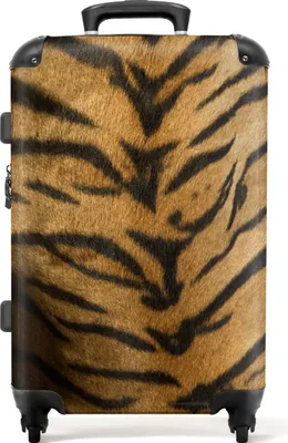 Produktbild von NoBoringSuitcases.com® Großer Koffer - Tierdruck - Tiger - Design - Tigerdruck - Kombinationsschloss TSA - Hartschalen Trolley 4 Rollen - 72 liter - Reisekoffer - 66 cmKoffer Mittelgroß 67x43x25 cm, 72L,