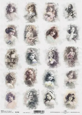 Produktbild von Reispapier für Decoupage, retro vintage, Mädchen ITD-R1746 - A4