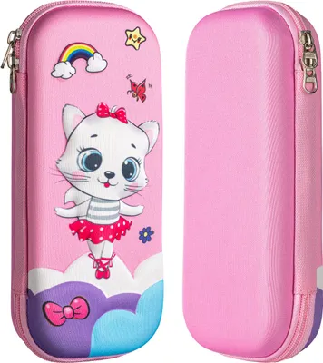 Produktbild von Federmäppchen Mäppchen RAGI Mädchen Federmappe Katze Federtasche Rosa Schlamppermäppchen Schule Teenager Ballerina Kätzchen Schüleretui Stiftemappe
