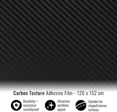 Obrázok produktu pre Karbónová lepiaca fólia na kapotu 120 x 152 cm