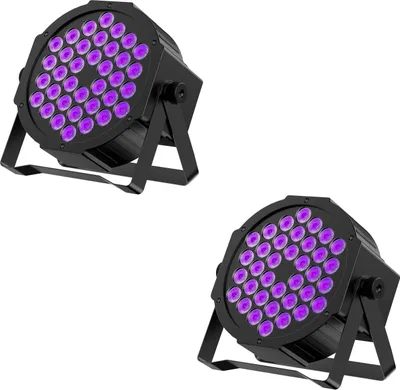 Produktbild von UV Schwarzlicht Discokugel, 2 Stück LED Bühnenbeleuchtung 6W 7 Beleuchtung Modi DJ Projektor Disco Party Lampe für Bar Weihnachten Show