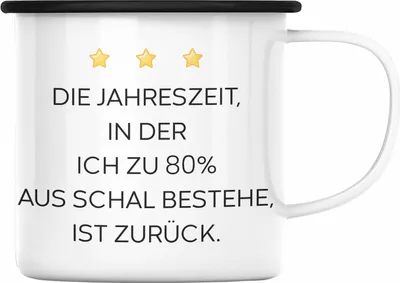 Produktbild von Trendation - Lustige Emaille Tasse mit Spruch für Frauen Männer Arbeit Büro Lustig Emaille Tassen Becher mit Sprüchen Kollegin Geschenk Sarkasmus Winter Herbst (Schwarz)