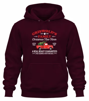 Zdjęcie produktu dla Griswolds Family Christmas Tree Farm - Christmas Xmas Uni Bluza z kapturem, bordowy, M