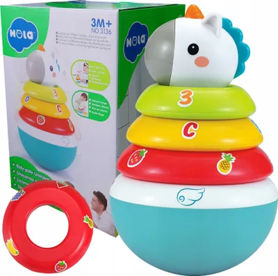 Zdjęcie produktu dla Wańka wstańka sorter piramidka zabawka sensoryczna