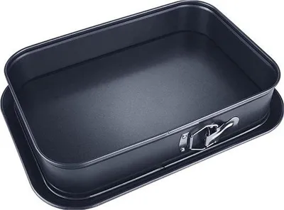 Produktbild von Famanu Rechteckige Springform mit Antihaftbeschichtung - Schwarz, 39 x 28 cm