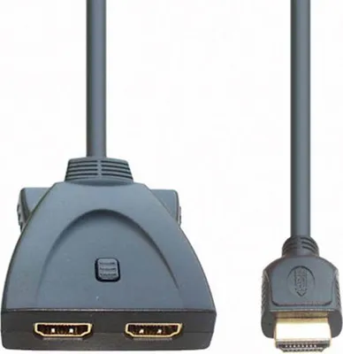 Produktbild von e+p HDMI 84 S Kabellänge: 0,3 m, Anschluss 1: HDMI Type A (Standard), Steckverbinder 1 Geschlecht: Männlich, Anschluss 2: 2 x HDMI Type A (Standard), Steckverbinder 2 Geschlecht: Weiblich, Beschichtung Verbindungsanschlüsse: Gold, Produktfarbe: Schwarz (HDMI 84S)
