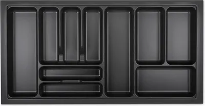 Produktbild von ORGA-BOX VIII Besteckeinsatz 911 x 480 x 55 mm Lavagrau mit Perlstruktur für 100er Schränke in Häcker Küchen