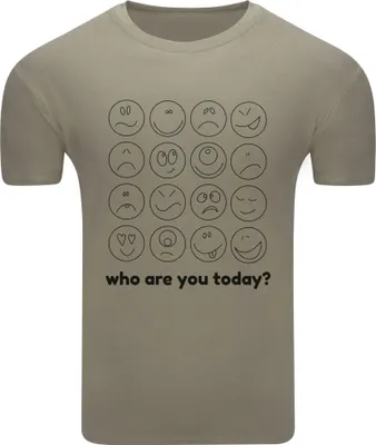 Immagine prodotto di T-shirt da uomo Diarbo con stampa divertente Chi sei oggi? Khaki taglia S