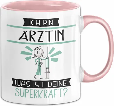Produktbild von Ärztin Geschenk Tasse Ich Bin Ärztin Was Ist Deine Superkraft Geschenkidee Lustig Geburtstag Weihnachten (Rosa)