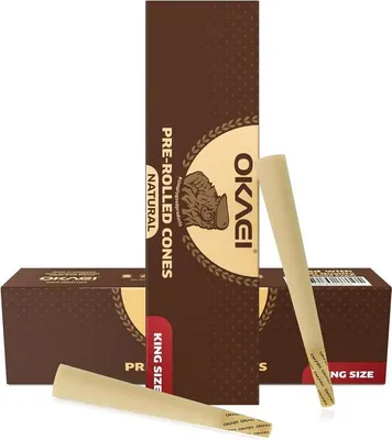 Produktbild von OKAEI Natural King Size Pre Rolled Cones - 100 vorgedrehte Joint Hülsen