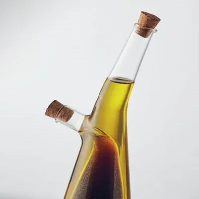 Produktbild von Famanu Glas Essig- und Ölspender - 2-in-1 Menage - Borosilikatglas
