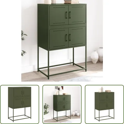 Immagine prodotto di The Living Store Credenza verde oliva 68,5x38,5x107 cm Acciaio
