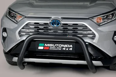 Produktbild von J&J AUTOMOTIVE | Ladekantenschutz Stoßstange Schweller Für Toyota RAV4 Hybrid ab 2019 Ø 76mm Schwarz, Edelstahl Chrom, Auf Stoßfänger, Hinten, Stoßstangen, Ladekantenschutz, Kofferraum Schutz