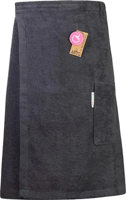 Immagine prodotto di A&R 042.50 | Sauna Kilt Uomo con chiusura in velcro - 65 x 150 cm - Colore: Grafite - Misura: 65 x 150 cm