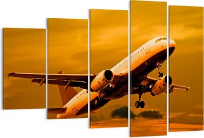 Produktbild von Bild auf Leinwand - Leinwandbild - Passagier Flugzeug Flugzeug Flügel - 150x100cm - Wand Bild - Wanddeko - Leinwanddruck - Bilder - Kunstdruck - Leinwand bilder - Wandkunst - EG150x100-0368