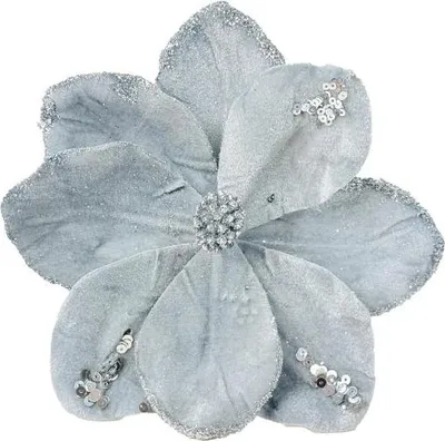 Produktbild von Blumen für den Weihnachtsbaum - Silbermagnolie auf einem 20 cm langen Stiel