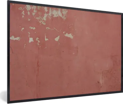 Produktbild von MuchoWow® MuchoWow® Gerahmtes Poster Verwitterte rosa Wand 90x60 cm - Poster mit zchwarzem Bilderrahmen - Fotorahmen - Foto-Plakat