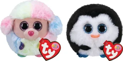Zdjęcie produktu dla Ty - Stofftiere - Teeny Puffies - Rainbow Poodle & Waddles Penguin