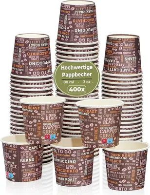Produktbild von 400 Stk. 3oz/80ml Espressobecher to go | Kaffeebecher Pappe | Trinkbecher | Pappbecher | Einwegbecher