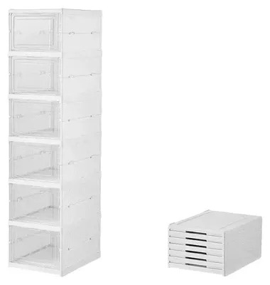 Obrázek produktu pro Organizér na boty, skládací, průhledný design, 6 vrstev