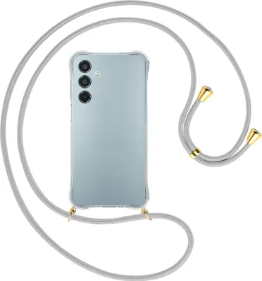 Produktbild von Handykette Backcover-Schutzhülle mit Band (Metall goldfarben) für Samsung Galaxy M35 5G - silbergrau