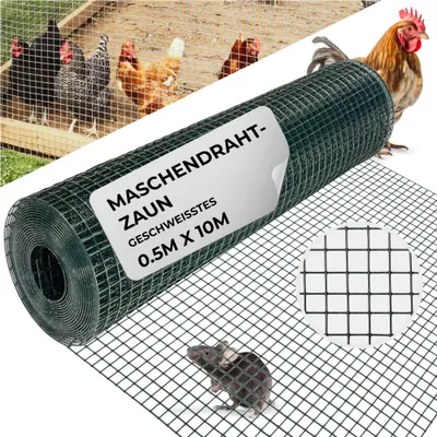 Produktbild von Geflecht GARDEN PVC, 500/10x10/0,8 mm, grün, RAL 6005, viereckig, Garten, Tierhaltung, Packung 10 m