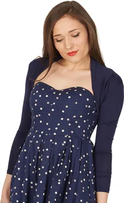 Produktbild von BlackButterfly Jersey Bolero Damen Langarm Schmal, Nachtblau, XL