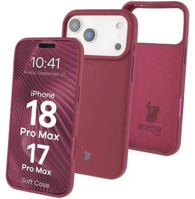 Produktbild von Silikon Handyhülle für iPhone 18 Pro Max / 17 Pro Max, Bizon Soft Case, Pflaumenfarbe