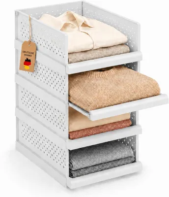 Produktbild von Schubladeneinsatz & -organizer RMAN® 4 Stück Aufbewahrungsboxen für den Schrankauszug als Schubladen-Organizer | Kleiderschrank-Organizer, stapelbar,
