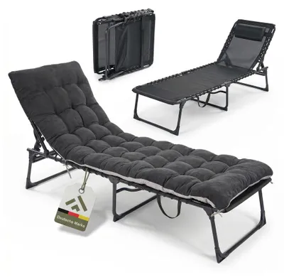 Produktbild von NovaTerra Feldbett mit Matratze anthrazit/steingrau (Campingbett)