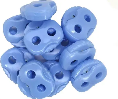 Produktbild von 10 Kordelstopper mit zwei Löchern 20x20mm, Durchzug 5mm - 35 Farben