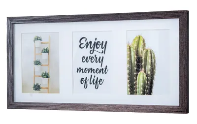 Produktbild von Bilderrahmen für 3 Fotos 13x18cm Eiche Braun Holz Portrait Collage Glasscheibe