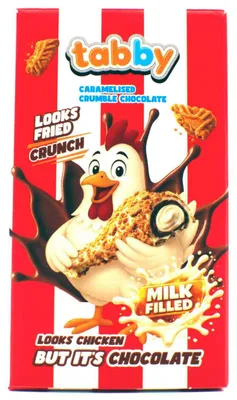 Produktbild von tabby Chicken Wing Crunch Milk Filled Chocolate 50g, KI-generiertes Bild