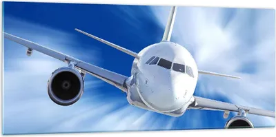 Produktbild von Bilder auf glas - Luftfahrt Flugzeug Flug - 120x50cm - Glasbilder - Wandbilder - Kunstdruck - zum Aufhängen bereit - Wanddekoration aus Glas - Glas Bilder - Wandbild auf Glas - GAB120x50-2537