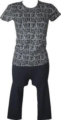Produktbild von EMPORIO ARMANI Damen Schlafanzug Sommer Baumwolle T-Shirt Halbarm Mütze Hose Artikel 163139 + 163423 5P262, ITA S - CN 165 / 70, Cotone 95%,Elasthan 5%